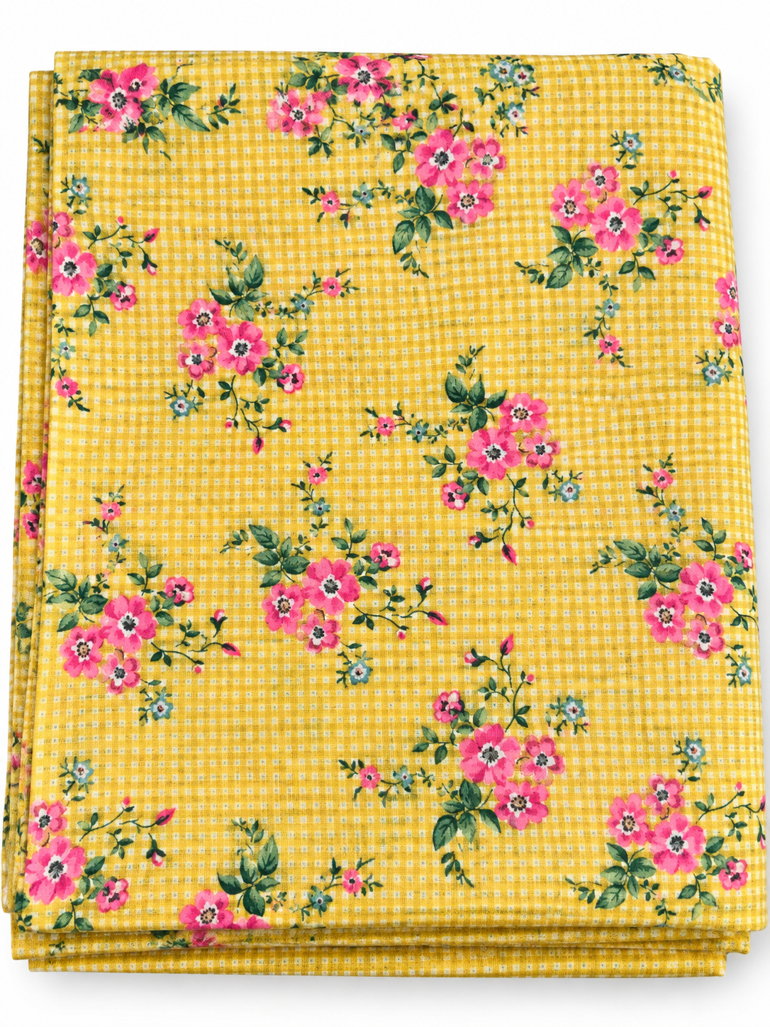 Mustard Yellow Floral Printed Cotton Fabric